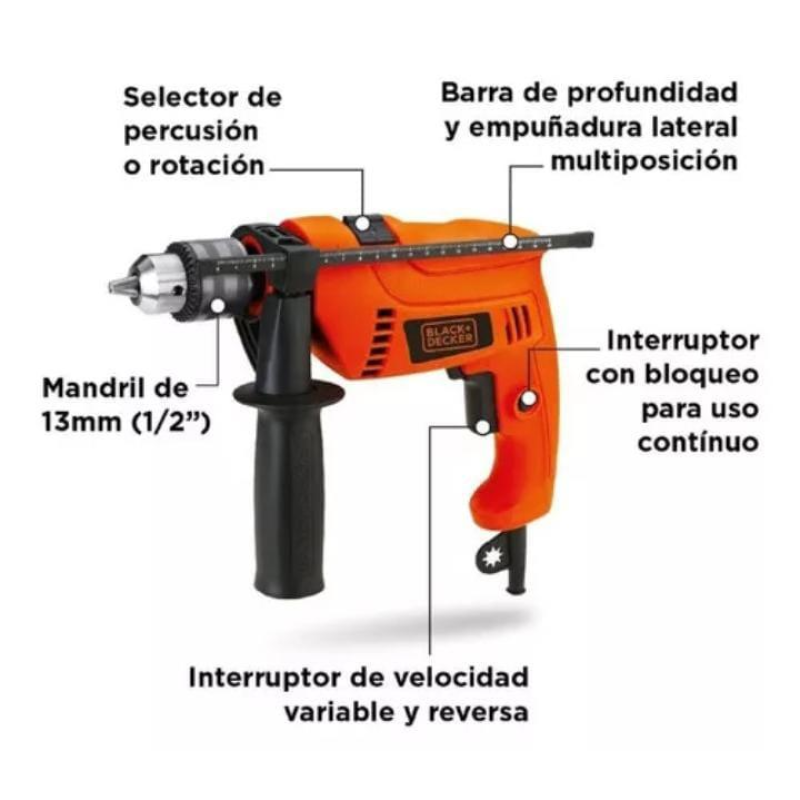 Taladro Percutor 1/2" (13mm) 550W + Caja plastica - HD555K - Imagen 4
