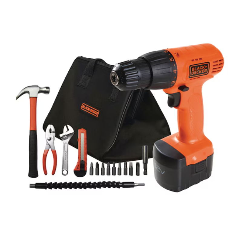 Taladro/atornillador inalambrico 12V + accesorios - CD121KA